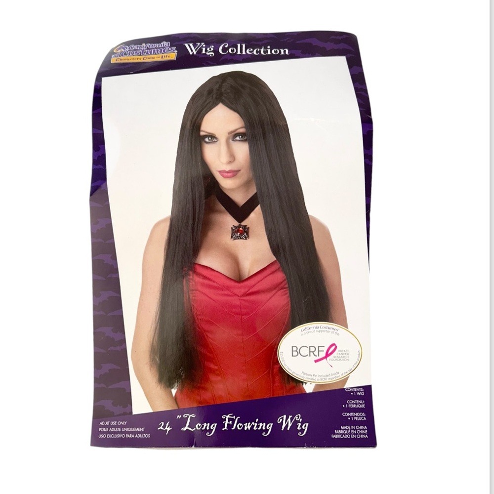 California Costumes Long Flowing Wig 24 Black One Size